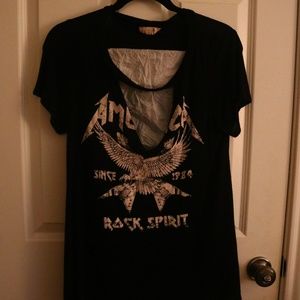 Black rocker graphic tee